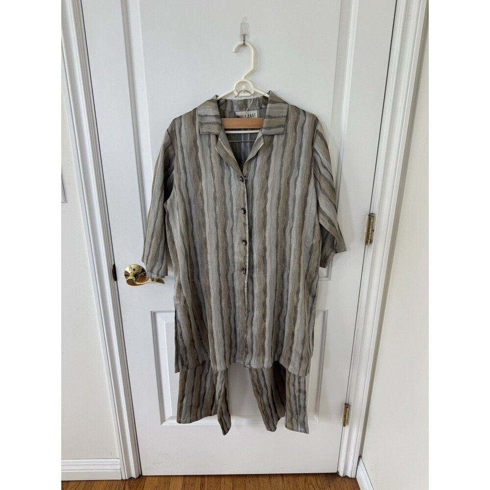 Vintage David Dart Collection USA Linen Blend Tunic Shirt And Pants Outfit